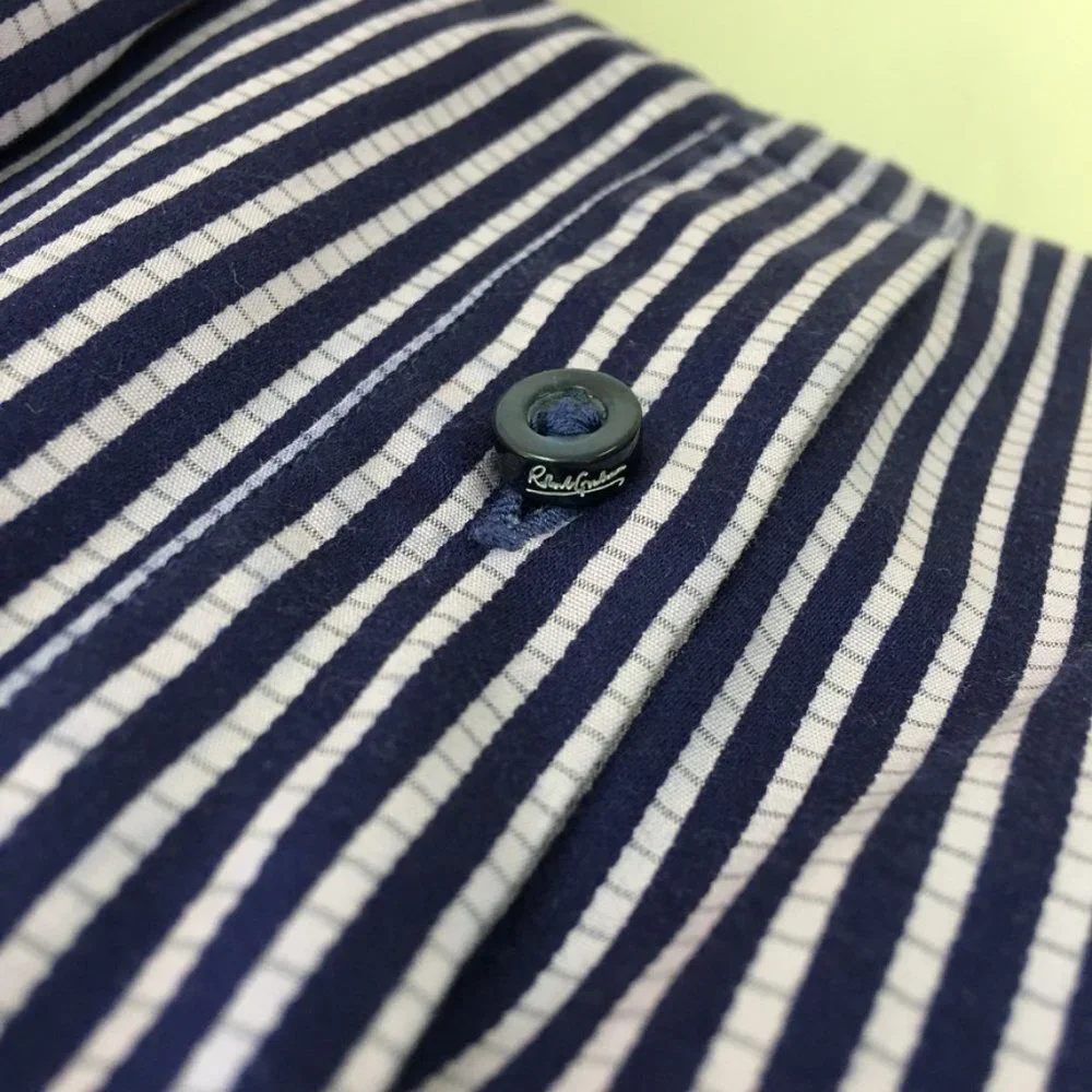 Robert Graham Men's Purple Striped Long Sleeve Button Front Shirt Size 17.5